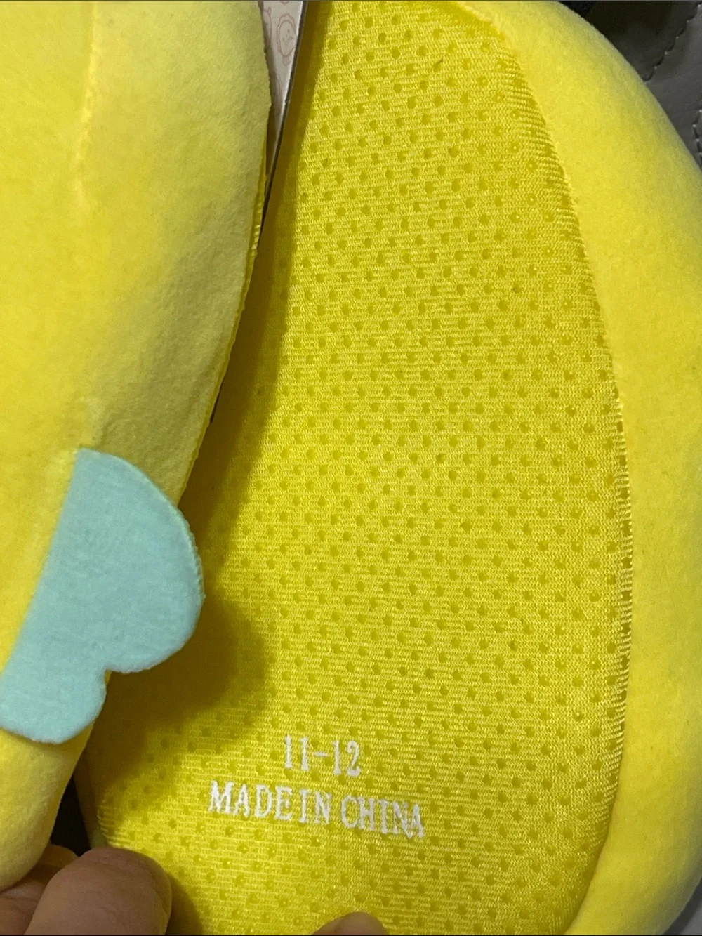 Squishmallows Yellow Bee Slippers with Mint Wings and Black Stripes